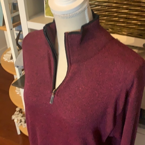 Portobello New York Tailored Fit Burgundy Lightweight Sweater Size 2XL - Picture 2 of 9